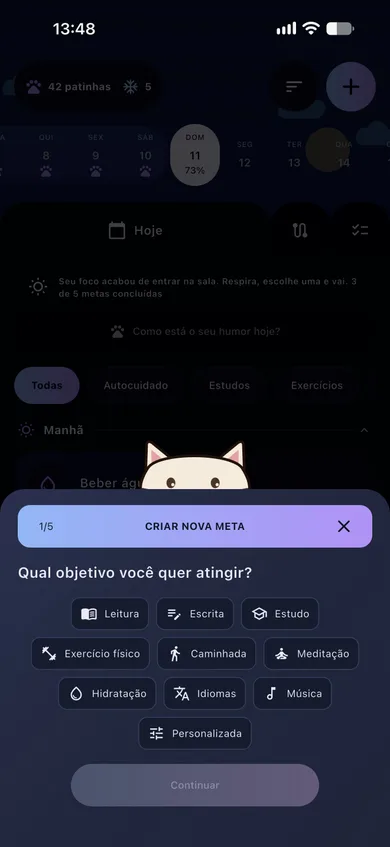 Criação e acompanhamento de metas no Patinhas